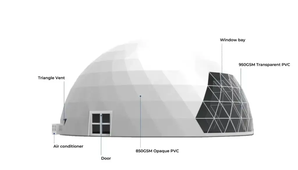 10-метровые палатки с геодезическими куполами для вечеринки