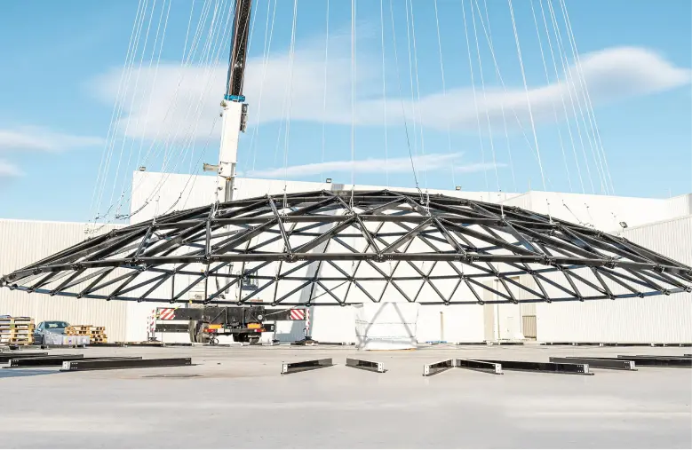 The event dome under construction
